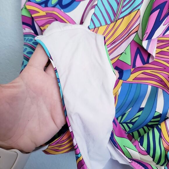 Trina Turk Paradise Plum Off Shoulder One Piece Swimsuit - Picture 6 of 6